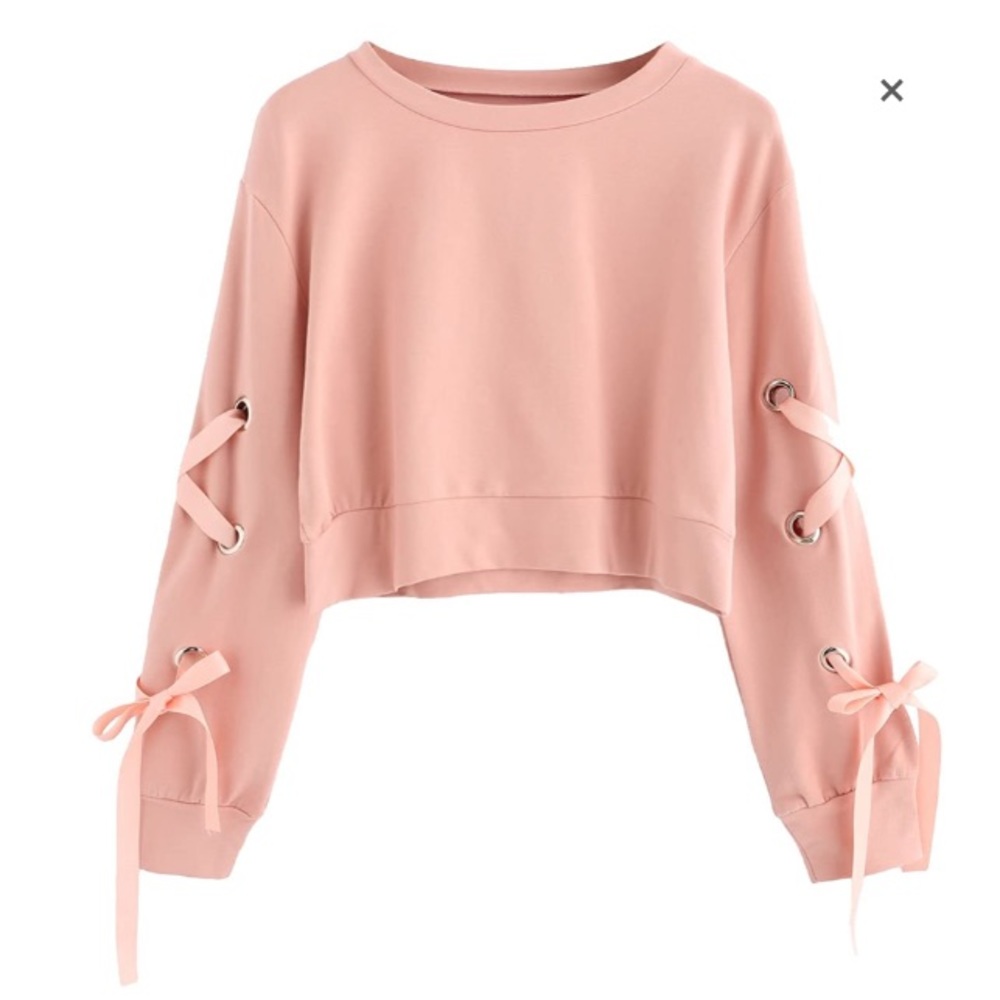 Light Rosie Pink Sweatshirt/Long Sleeve T-Shirt Women S